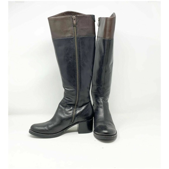 VINCE CAMUTO Duke Leather Riding Boots Heeled Knee Boots Size 6.5 - Picture 2 of 11